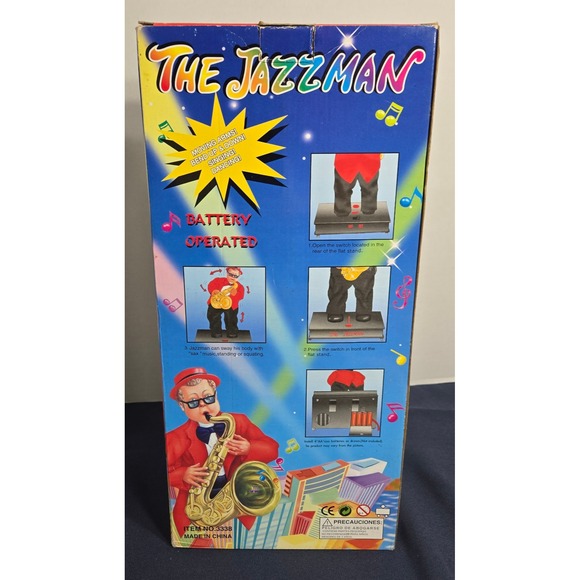 The Jazzman Dancing Swaying Saxophone Player Vintage New Open Box - Picture 6 of 10
